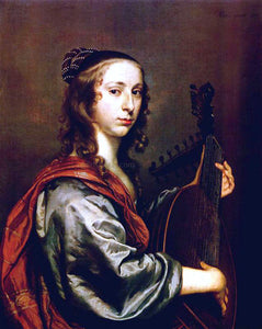  Jan Mijtens Lady Playing the Lute - Art Print