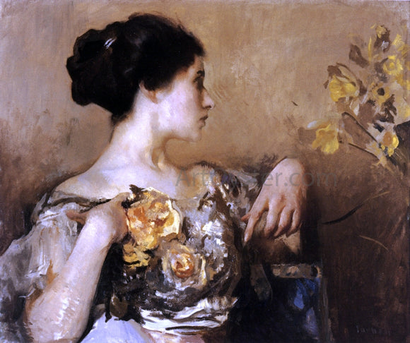  Edmund Tarbell Lady with a Corsage - Art Print