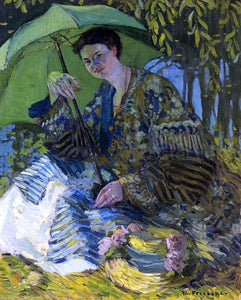  Frederick Carl Frieseke Lady with a Parasol - Art Print