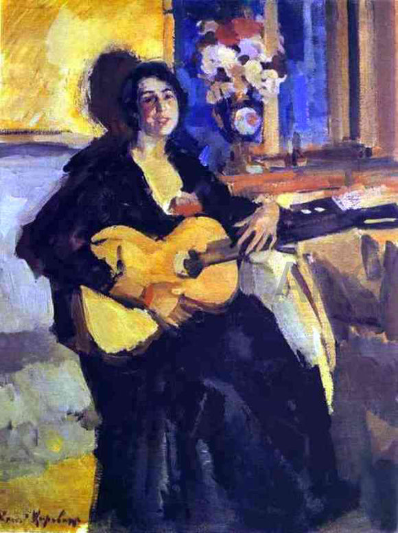  Constantin Alexeevich Korovin A Lady with Guitar - Art Print