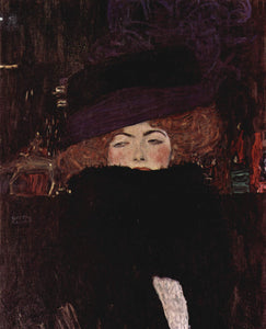  Gustav Klimt Lady with Hat and Featherboa - Art Print