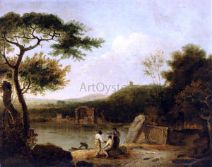  Richard R A Lake Avernus with Figures in the Foreground and the Temple of Apollo Beyond - Art Print