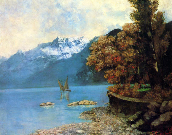  Gustave Courbet Lake Leman - Art Print