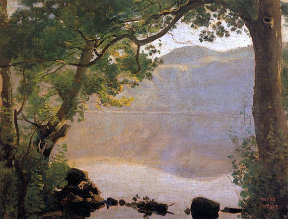  Jean-Baptiste-Camille Corot Lake Nemi, Seen through Trees - Art Print