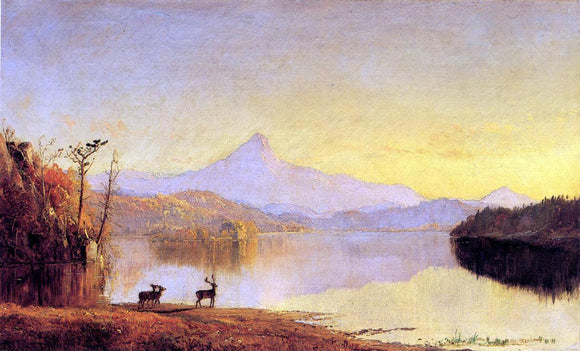  Jasper Francis Cropsey Lake Scene, Mount Chocorua - Art Print