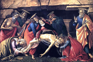  Sandro Botticelli Lamentation over the Dead Christ with Saints - Art Print