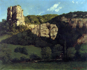  Gustave Courbet Landscape: Bald Rock in the Valley of Ornans - Art Print