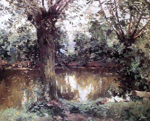  Gustave Caillebotte Landscape, Banks of the Yerres - Art Print