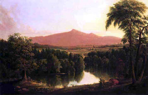  Jesse Talbot Landscape by a River with Mountains in the Distance - Art Print