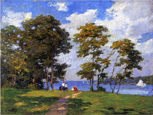  Edward Potthast Landscape by the Shore (also known as The Picnic) - Art Print
