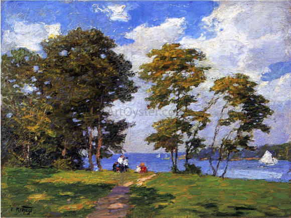  Edward Potthast Landscape by the Shore (also known as The Picnic) - Art Print