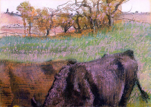  Edgar Degas Landscape: Cows in the Foreground - Art Print