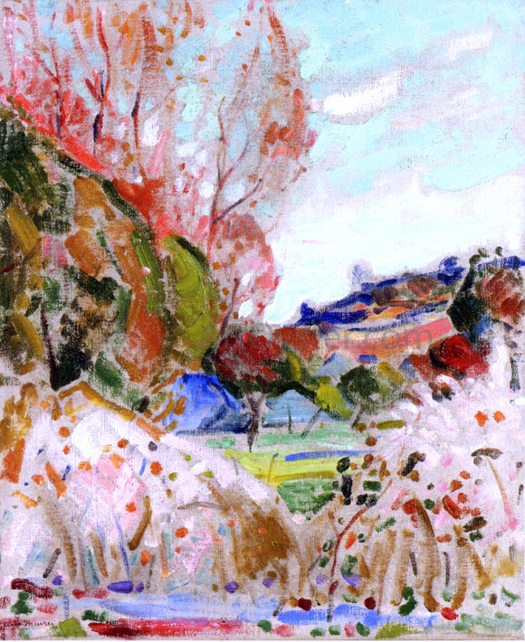  Alfred Henry Maurer Landscape in Green and Pink - Art Print