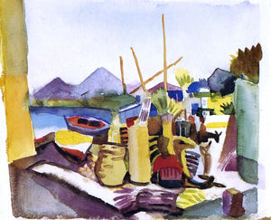  August Macke Landscape near Hammamet - Art Print