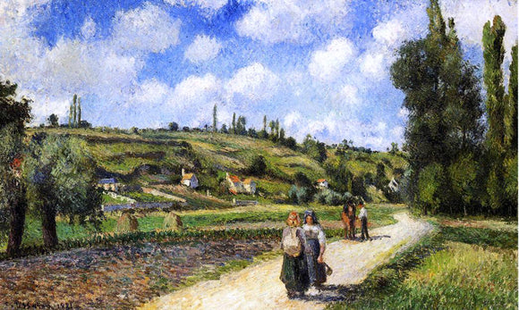 Camille Pissarro Landscape near Pontoise, the Auvers Road - Art Print