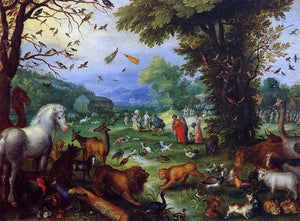  The Elder Jan Bruegel Landscape of Paradise and the Loading of the Animals in Noah's Ark - Art Print