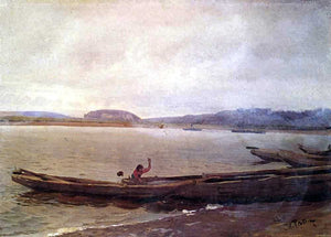 Ilia Efimovich Repin Landscape of the Volga with Boats - Art Print