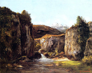  Gustave Courbet Landscape: The Source among the Rocks of the Doubs - Art Print