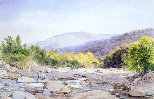  John William Hill Landscape: View on Catskill Creek - Art Print