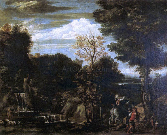  Giovan Battista Viola Landscape with a Devotional Image - Art Print