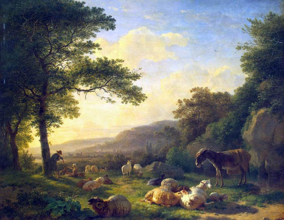  Balthazar Paul Ommeganck Landscape with a Flock of Sheep - Art Print