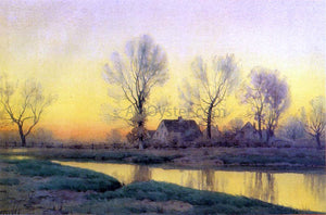  Henry Farrer Landscape with a House near a Lake - Art Print