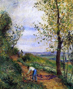  Camille Pissarro Landscape with a Man Digging - Art Print