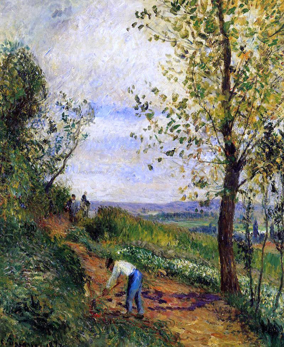  Camille Pissarro Landscape with a Man Digging - Art Print