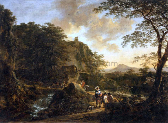  Jan Both Landscape with a Peasant Woman on a Mule - Art Print