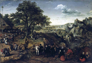  Lucas Van Valkenborch Landscape with a Rural Festival - Art Print
