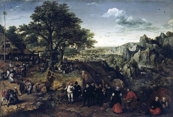  Lucas Van Valkenborch Landscape with a Rural Festival - Art Print