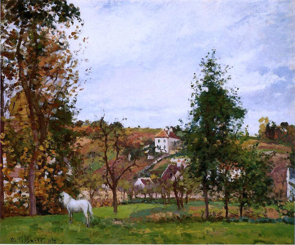  Camille Pissarro Landscape with a White Horse in a Meadow, L'Hermitage - Art Print