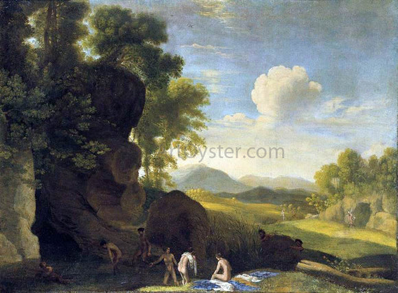 Herman Van Swanevelt Landscape with Bathing Nymphs - Art Print