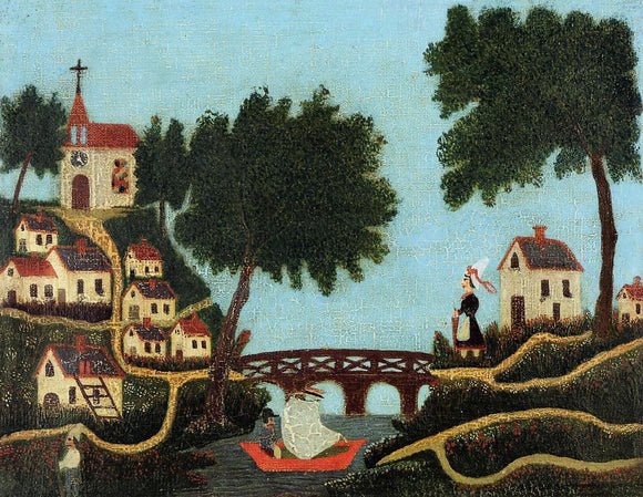  Henri Rousseau Landscape with Bridge - Art Print