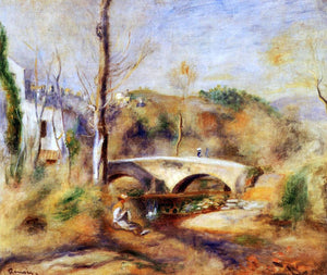  Pierre Auguste Renoir Landscape with Bridge - Art Print