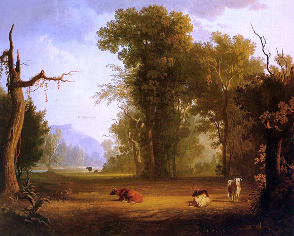  George Caleb Bingham Landscape with Cattle - Art Print