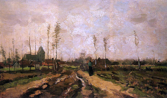  Vincent Van Gogh Landscape with Church and Farms - Art Print