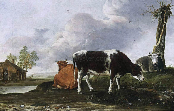  Anthonie Van Borssum A Landscape with Cows - Art Print