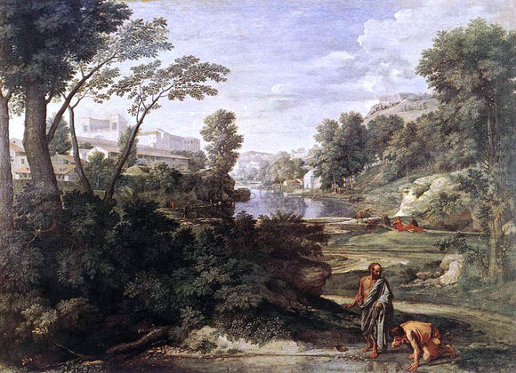  Nicolas Poussin Landscape with Diogenes - Art Print