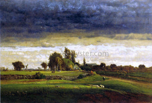  George Inness Landscape with Farmhouse - Art Print
