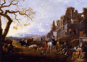  Anthonie Goubau Landscape With Figures - Art Print