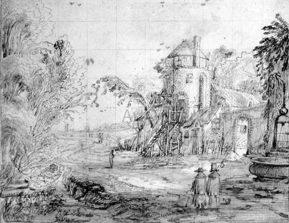  II Jan Van de Velde Landscape with Figures on a Road - Art Print