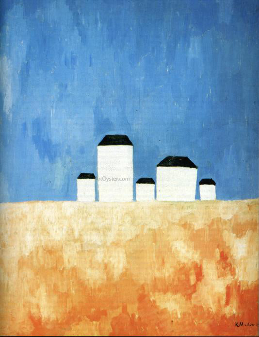  Kazimir Malevich Landscape with Five Houses - Art Print