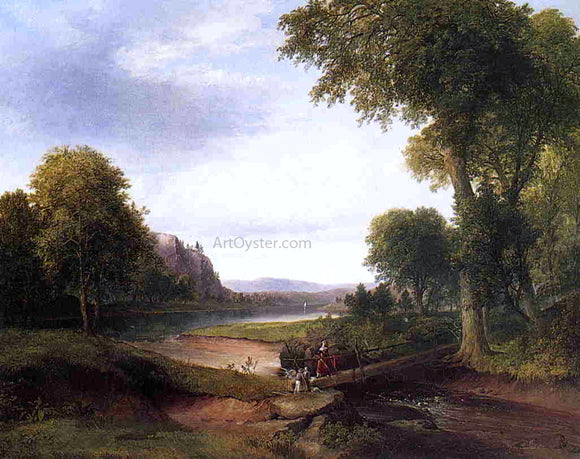  Thomas Doughty Landscape with Footbridge - Art Print