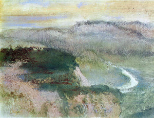  Edgar Degas Landscape with Hills - Art Print