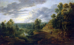  Lucas Van Uden Landscape with Hunters - Art Print