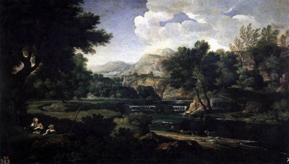  Gaspard Dughet Landscape with Magdalen Worshipping the Cross - Art Print