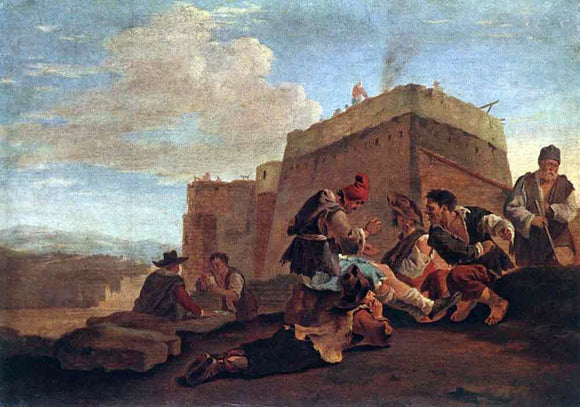  Pieter Van Laer Landscape with Morra Players - Art Print