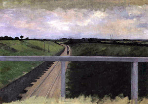  Gustave Caillebotte Landscape with Railway Tracks - Art Print