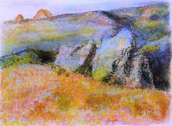  Edgar Degas Landscape with Rocks - Art Print